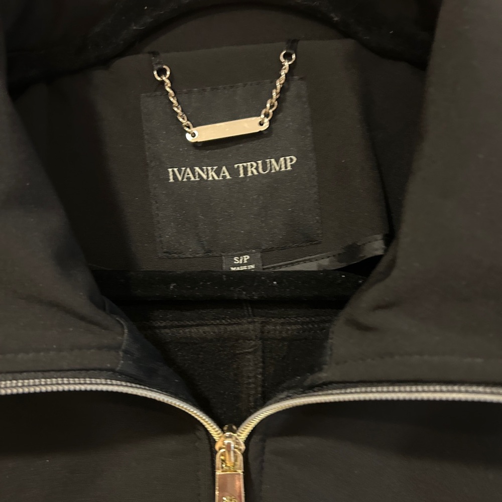 Ivanka Trump Black Bomber Jacket with Metallic Accents